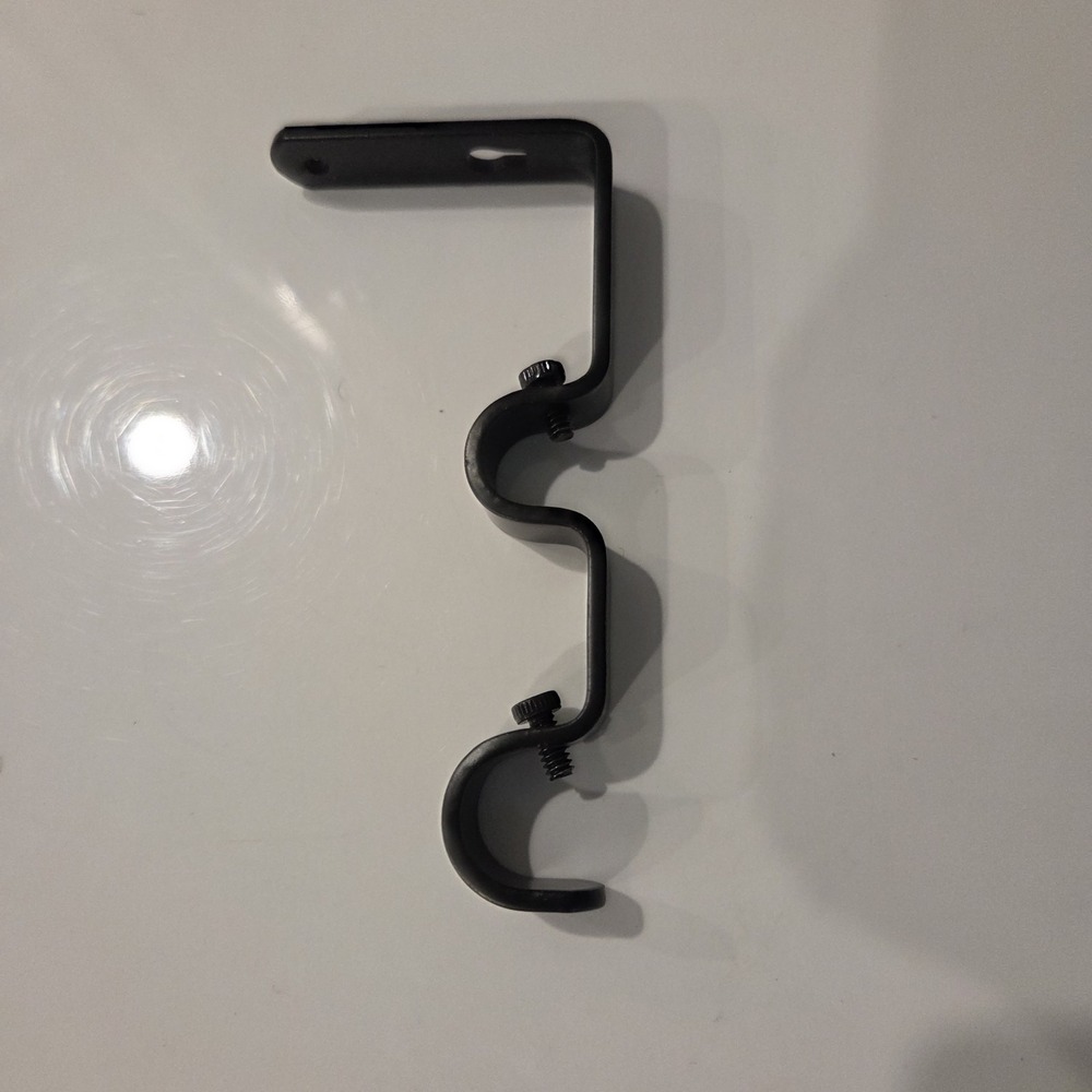 Double Curtain Rod Hanging Brackets Wall Mount 1 Curtain Rod Bracket Black